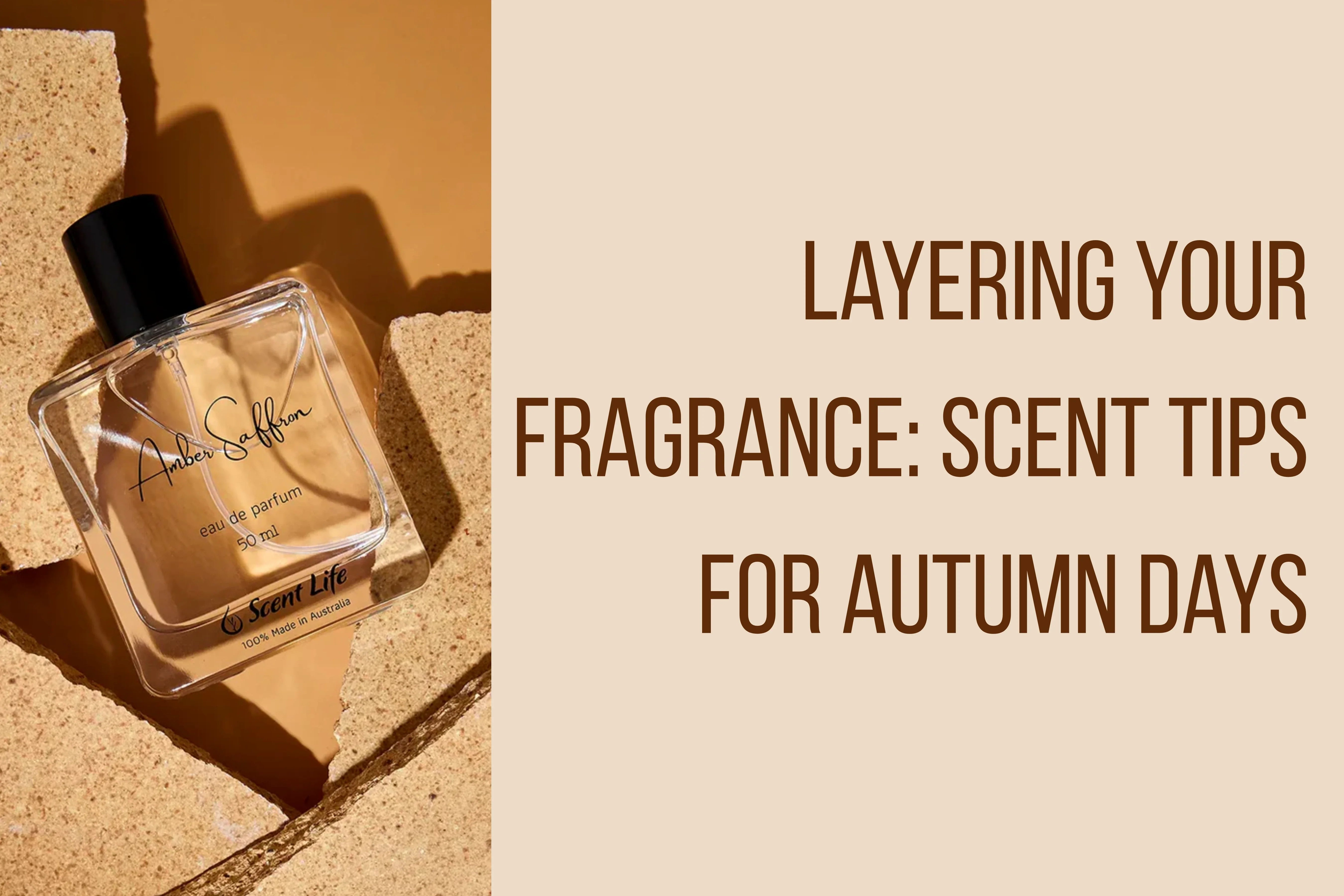 Amber Saffron used on a hero image for layering your fragrance blog post.