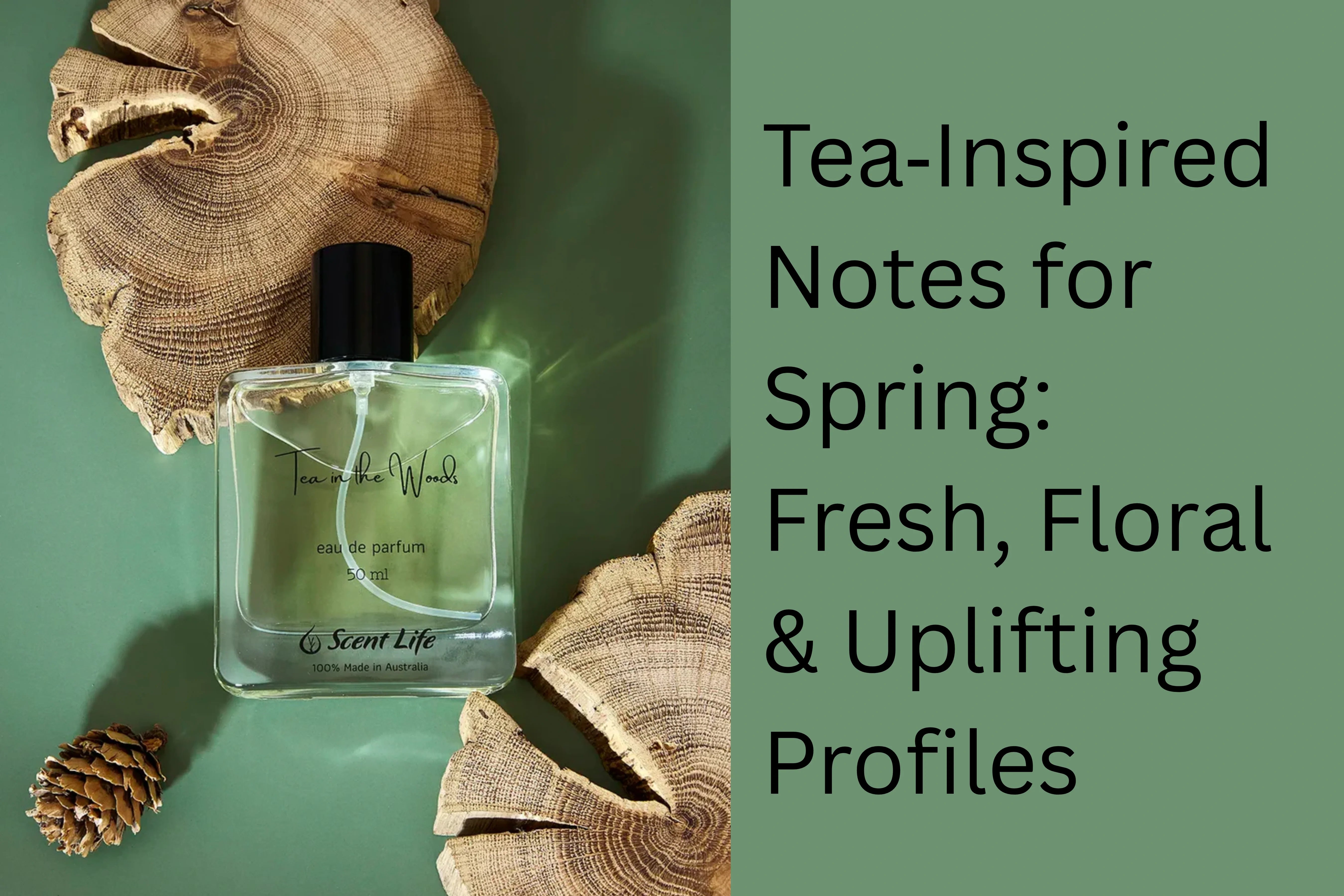 Hero image for tea-inspired notes for spring featuring Tea in the Woods
